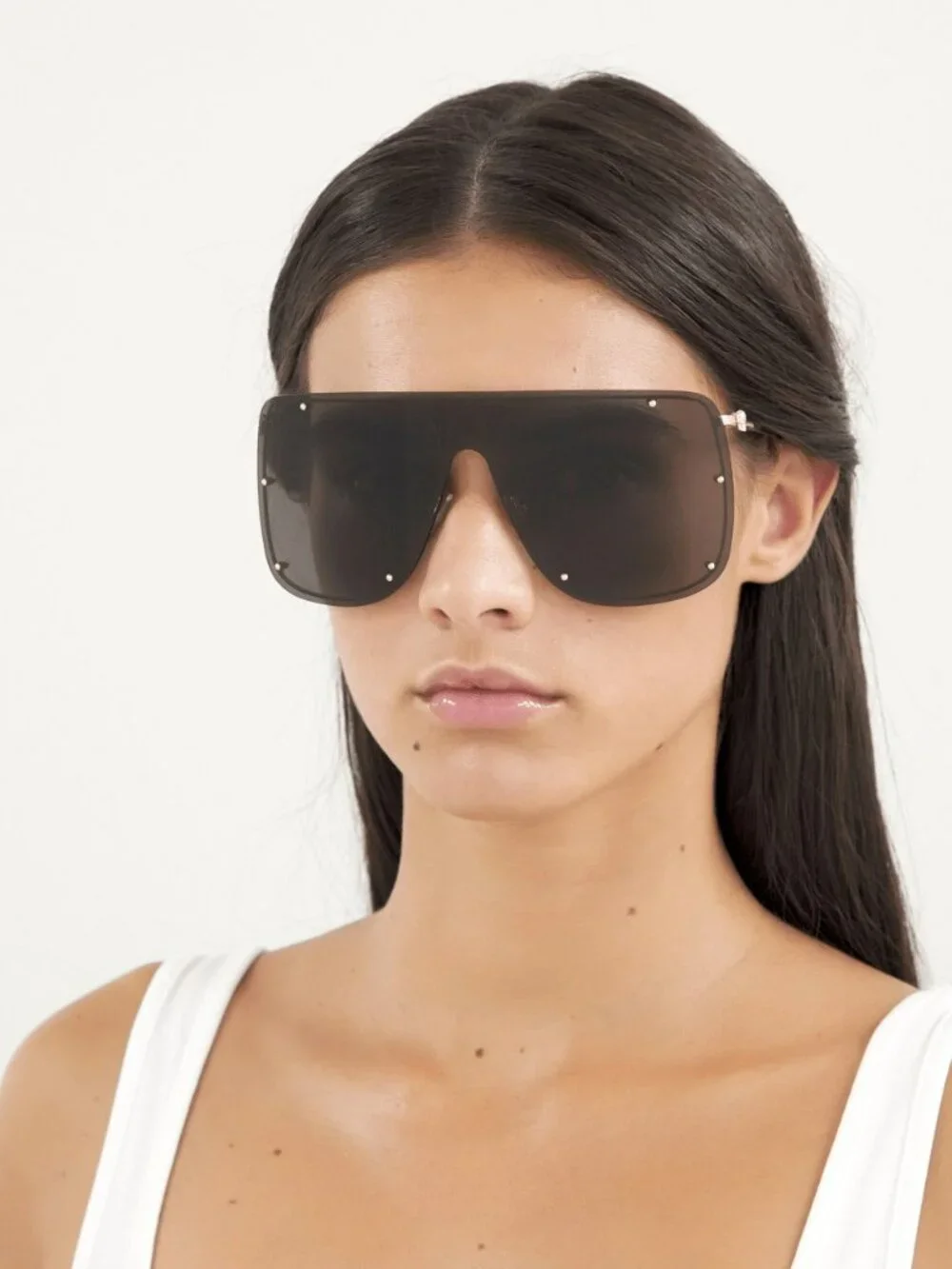 Alexander McQueen Men’s Sunglasses Gold Grey Shield AM0313S 001 NEW AUTHENTIC